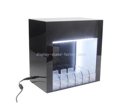 Acrylic supplier customized lighted corner curio cabinet NDD-013