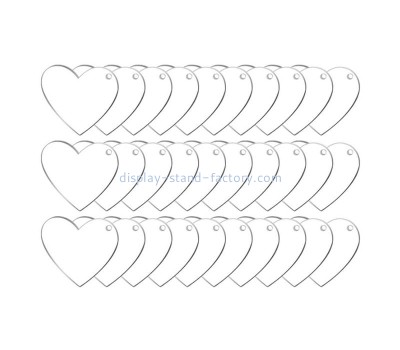 Customized laser cutting acrylic heart keychain acrylic hearts discs with hole NLC-084