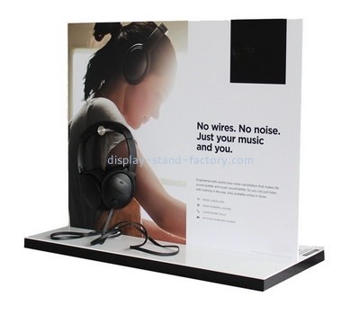 OEM custom acrylic earphone display stand plexiglass headphone display riser NDS-047