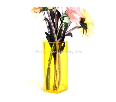 OEM supplier customized table top acrylic vase plexiglass yellow vase NAB-1427