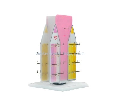 OEM supplier customized retail shop rotating acrylic display stand with metal hanger SOD-016