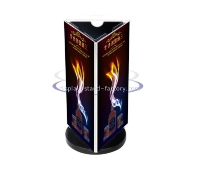 OEM supplier customized table top three sided acrylic rotating sign holder NBD-760