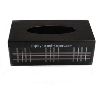 Customized acrylic boxes small acrylic tissue box black tissue holder NAB-042