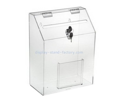 Acrylic display manufacturers customized clear acrylic ballot box with sign holder NAB-256