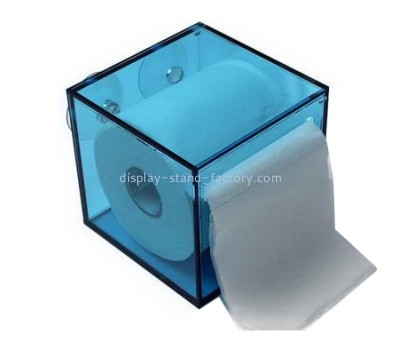 Customized clear blue acrylic toilet paper tissue box NAB-422