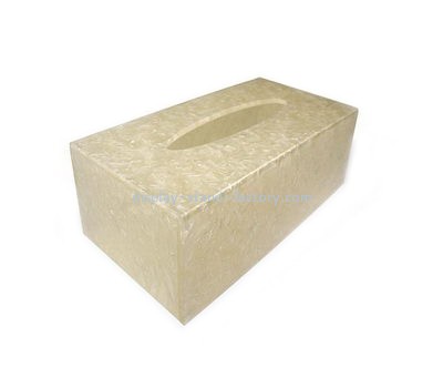 Bespoke acrylic gold tissue box holder NAB-463