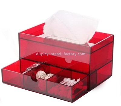 Bespoke acrylic red tissue box holder NAB-579