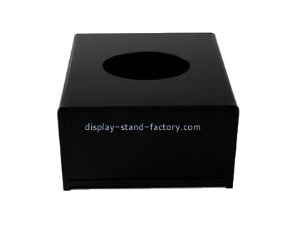 Customize small black acrylic tissue box NAB-1138