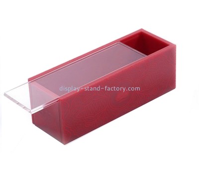 Custom red acrylic sliding lid box NAB-1395