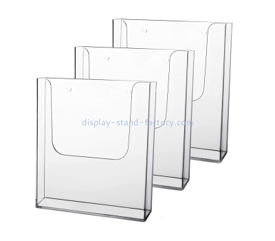 Customized acrylic plastic flyer display brochure rack wall mount acrylic brochure holders wall mounted NBD-008