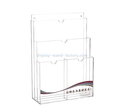 Custom acrylic plexiglass wall leaflet display rack dl flyer holders NBD-070