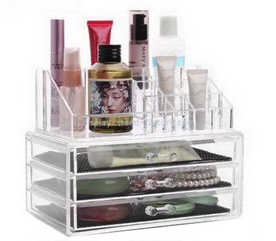 Acrylic display factory custom clear acrylic makeup cosmetic 3 drawers organizer NMD-030