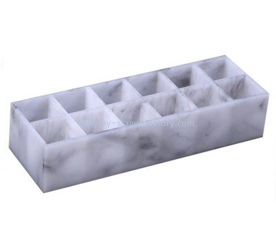 OEM supplier custom imitation marble acrylic storage box imitation marble plexiglass organiser NAB-1516