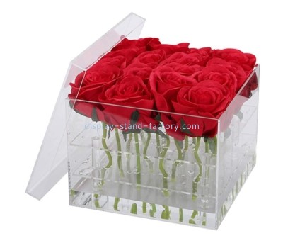 Acrylic factory custom plexiglass flower box lucite rose box NAB-1635