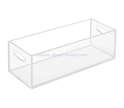 Acrylic factory custom plexiglass storage bin perspex box with handles NAB-1723