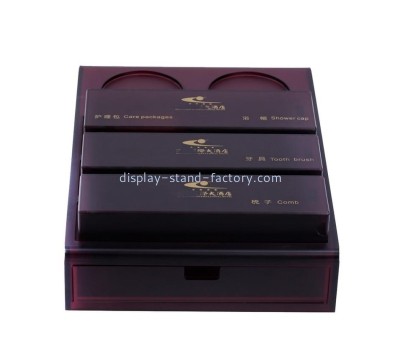 Acrylic factory custom plexiglass hotel supply box perspex hotel supply organizer NAB-1756