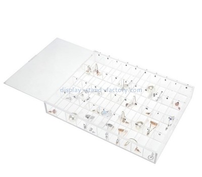 Plexiglass supplier custom acrylic jewelry organizer box lucite multi dividers box NAB-1766