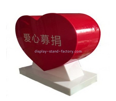 Customize acrylic red donation box NAB-799