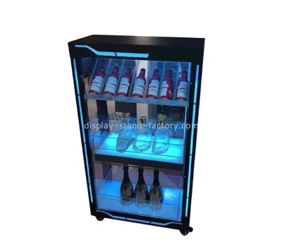 Perspex box supplier custom acrylic wine bottle LED display cabinet NDD-089