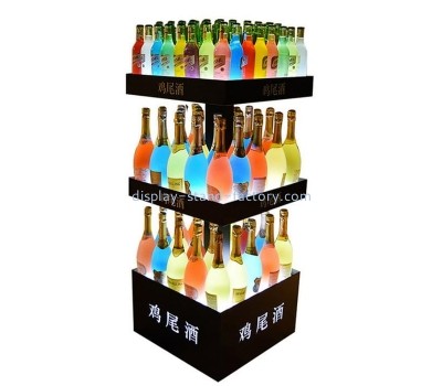 Custom acrylic bar night wine bottle display cabinet high-end red wine light-emitting display stand NLD-045