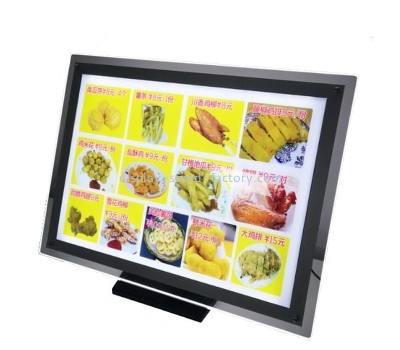 Custom desktop plug-in light price list billboard led crystal light box acrylic order display stand NLD-048