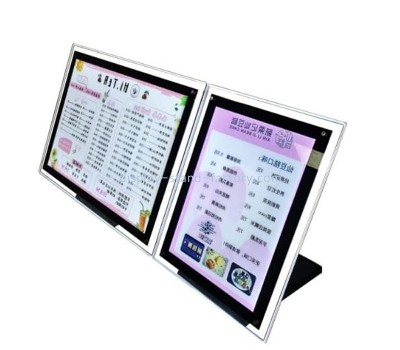 Custom desktop plug-in luminous price list billboard led acrylic order display stand NLD-049