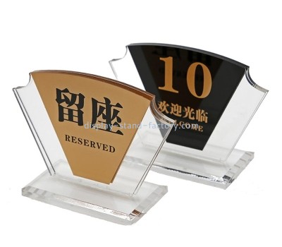 Lucite item manufacturer custom acrylic reservation table card sign NBD-780