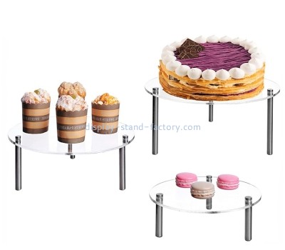 China acrylic manufacturer custom plexiglass round transparent dessert bread cake stand display NFD-382