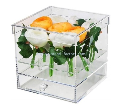 Acrylic supplier offer custom plexiglass flower box perspex rose box