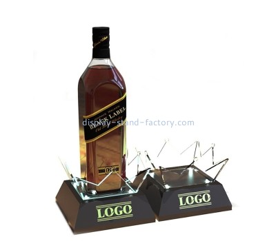 Plexiglass item supplier custom acrylic LED luminous wine bottle base display stand NLD-078