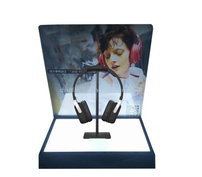 Perspex products supplier custom acrylic LED light-emitting headset display stand NLD-080