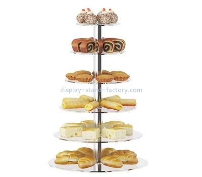 Plexiglass item supplier custom acrylic 6 tiers bread display stand tower NFD-385