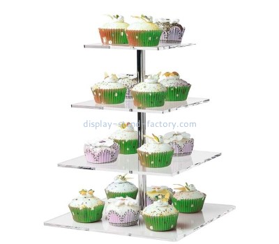 Perspex item supplier custom acrylic 4 tiers cupcake display stand tower NFD-389