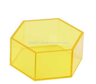 Plexiglass item supplier custom acrylic tabletop hexagon storag box NAB-1829