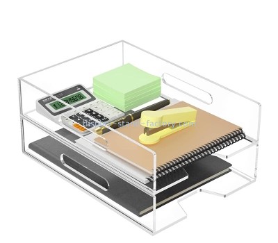 Acrylic products supplier custom plexiglass paper organizer tray for desk NBD-797