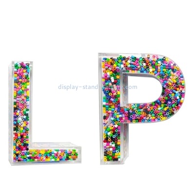 Acrylic products manufacturer custom lucite letter shape candy box NFD-397