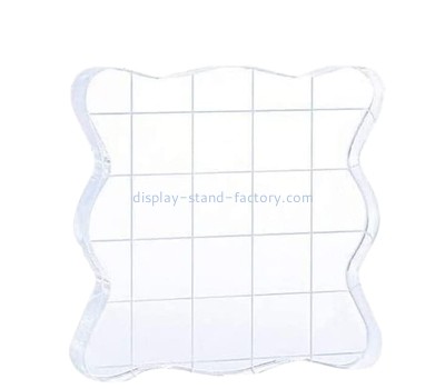 China perspex supplier custom acrylic stamp block with grid and grip NLC-116