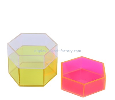Plexiglass item supplier custom acrylic hexagon organizer tray STD-434