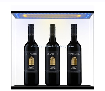 Plexiglass item supplier custom acrylic wine bottles showcase with LED light NDD-116