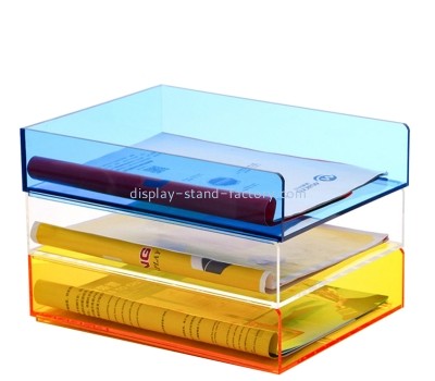 Plexiglass products manufacturer custom acrylic paper organizer for desk NBD-799