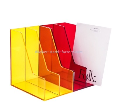 Plexiglass item supplier custom acrylic upright desktop file sorter NBD-802