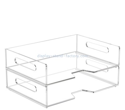 Perspex item manufacturer custom plexiglass letter trays desk stackable organizers NBD-805