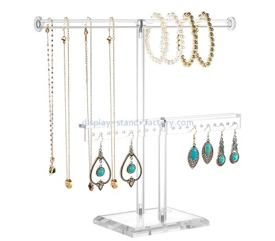 Acrylic boxes manufacturer custom plexiglass jewelry T bar display stand NJD-283
