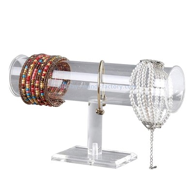 China lucite manufacturer custom acrylic T bar bracelet display holder NJD-287