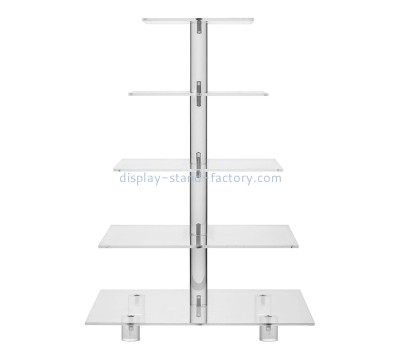 Custom clear acrylic 5 tier pastry cake stand tower for party NFD-402