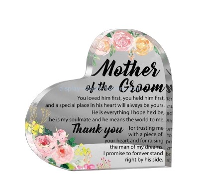 Custom acrylic heart thank you gift for mom wedding NLC-127