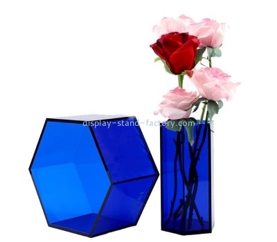 Custom plexiglass hexagon flower storage boxes NAB-1842