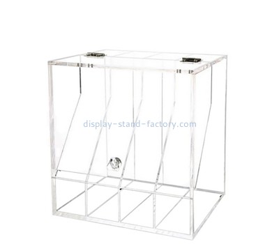 Custom clear plexiglass 4 compartments candy display storage box with lid NAB-1844