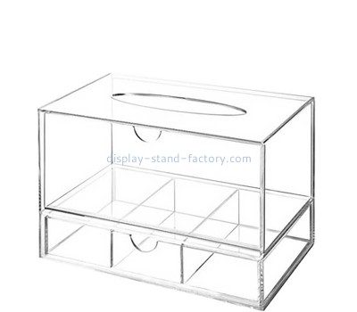 Custom acrylic tissue box with drawer NAB-1852