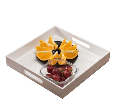 Custom wholesale acrylic fruit serving tray with handles STD-455